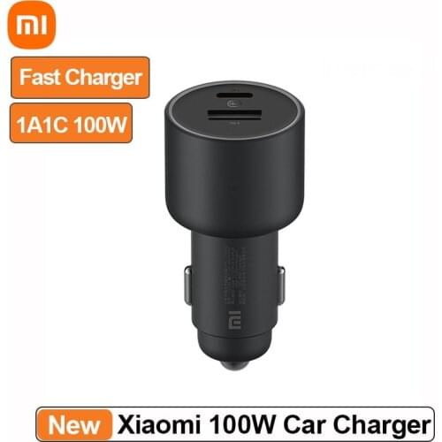 Original Xiaomi Car Charger Quick Charge USB-C 100W Max USB-A 18W For iPhone Samsung Huawei Xiaomi 10 Smartphone Cargador de