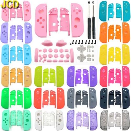 JCD For Switch Joy-Con DIY Plastic Housing Shell Cover for NS NX JoyCons Controller Case W/ Conductive Buttons Screws Tool