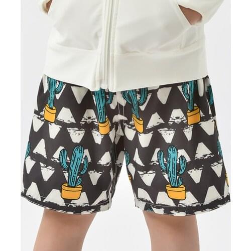 Kids Beach Shorts Quick-dry Print Elastic Casual Short Swimwear Boy Girl Swimming Trunk Swimsuit Summer Pool Travel Holiday