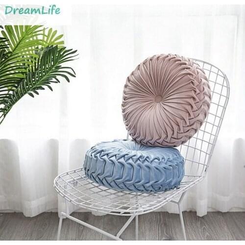 European Pastoral Style Pumpkin Round Seat Cushion/Back Cushion or Sofa Pillow Velvet Fabric Pumpkin Cushion Plush Gift
