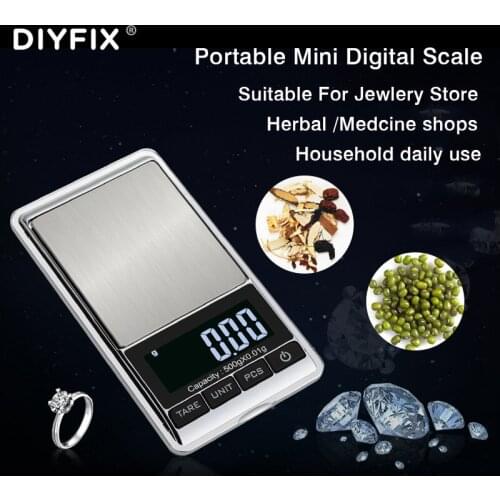 DIYFIX 500G*0.01 Portable Digital Scale For Jewelry Tea Food Drug Diamond Carat Weighing Gold Precison Accurate Balance Scale