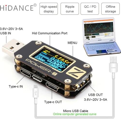 POWER-Z USB tester QC3.0/PD Digital voltmeter amperimetro Digital voltage current amp volt Type-C meter power bank detector