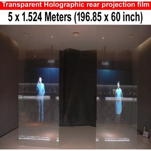 Transparent rear projection film color Holographic window film, Holographic screen factory supply best price sale! (1.524m*5m)