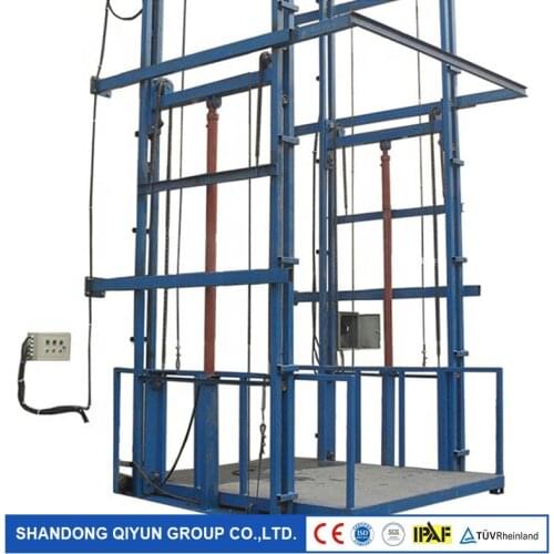 Qiyun 2020 Hot Sale 1500 Kg Guide Rail Cargo Lift Electric Aerial Working Platform with CE ISO9001