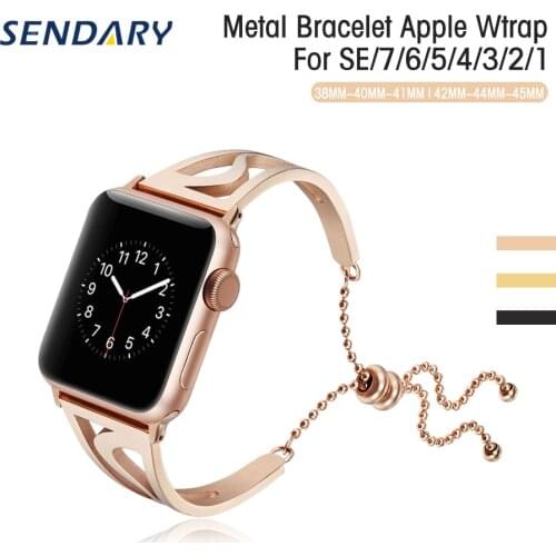 Fashion Watch Band for Apple Watch SE 6 5 4 Strap 40MM 44MM Stainless Steel Loop Bracelet for iWatch Series 3 2 1 38MM 42MM