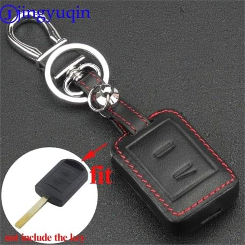 Jingyuqin Replacement Leather Car Key Case Fob Cover For Vauxhall Opel Corsa Agila Meriva Combo 2 Button Remote Key Shell Holder