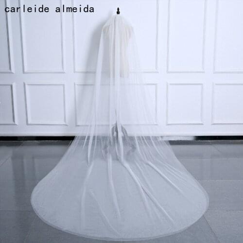 3M *1.6M Wedding Veil Two Layers Simple Voile mariage with Comb Cheap Bridal Veil