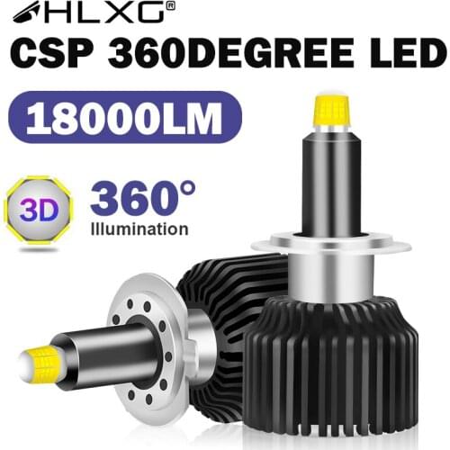 HLXG h7 led bulb h1 светодиодные 18000LM CSP 5000K 12V 9012 HB3 HB4 9005 9006 lamp canbus 360 LED headlight H8 H9 H11 car Light