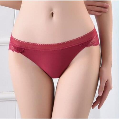 Sexy Lace Seamless Womens Underwear Breathable Antibacterial Cotton Crotch Briefs Transparent Hollow Female Panties Lingerie