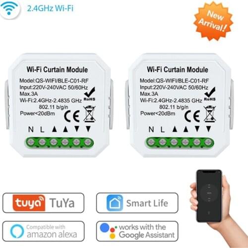 Tuya Smart Life WiFi Curtains Roller Blinds Shutter DIY RF433 Curtain Switch Module Remote With Alexa Google Home Control