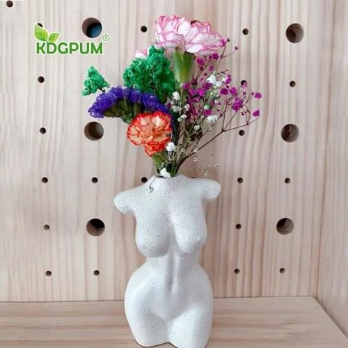 Modern Handmade Statue Vase Resin Body Art Design Nude Female Sculpture Flower Pot Nordic INS Home Decoration Ornaments