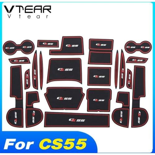 Vtear Car Interior Parts Door Slot Pad Decoration Cup Holder Dust-Proof Non-Slip Mat Cover Accessories For Changan CS55 2020