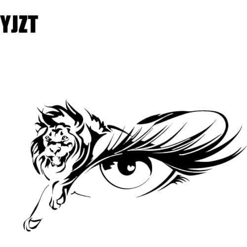YJZT 17.7*10.5CM Interesting Eye Lion African Animal Silhouette Graphics Car Sticker Decor Vinyl Accessories C12-0548