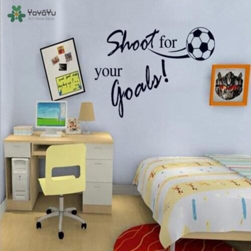 YOYOYU Wall Decal Vinyl Art Room Decoration Shoot For Your Goals Wall Sticker Sports Quotes Kids Boy Removeable Mural YO504