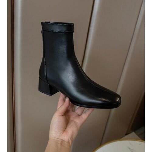 2021 Women Chelsea Ankle Boots Luxury Brand Designer Work Boot Autumn Winter Women Leather Botas Shoes