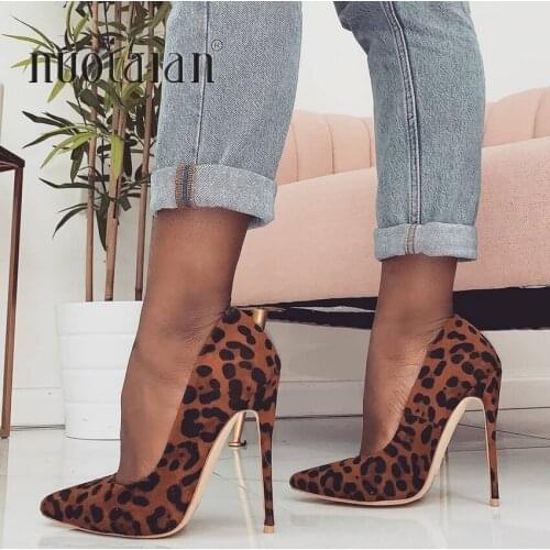 2019 New fashion woman shoes eopard party wedding shoes big size 35-42 sexy pointed toe high heels pumps women shoes