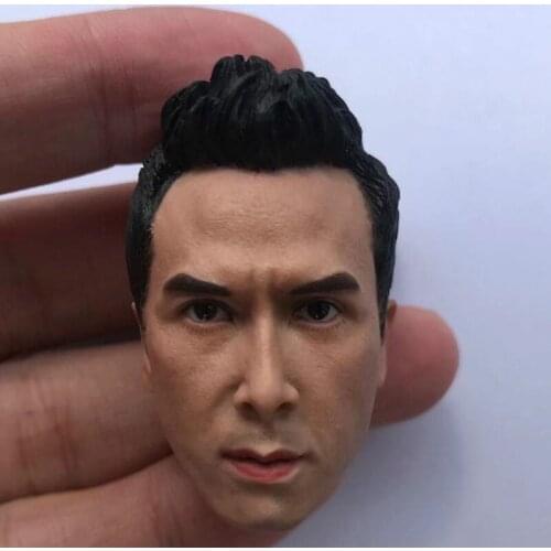 1/6 Scale Ip Man Head Sculpt Donnie Ye Chenzhan Male Soldier Head Model for 12in Action Figure Toy