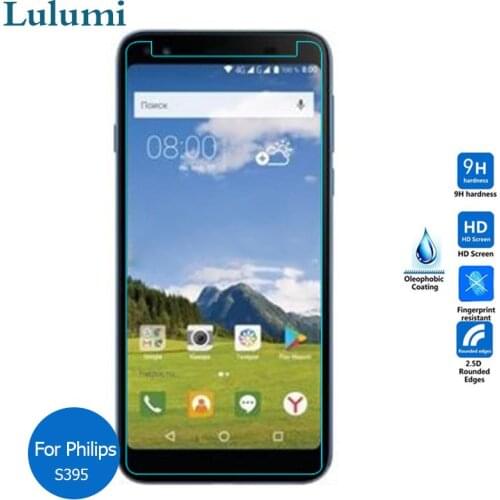 2 pcs For Philips S395 Tempered Glass Screen Protector 2.5D 9H Safety Protective Film on S 395