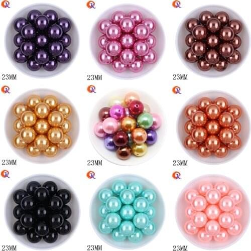 23MM Simple Design Fashion 70pcs/lot Choose Color Acrylic ABS Pearl Bead Chunky Fake Pearl Bead For Kids Handmade Jewelry Making
