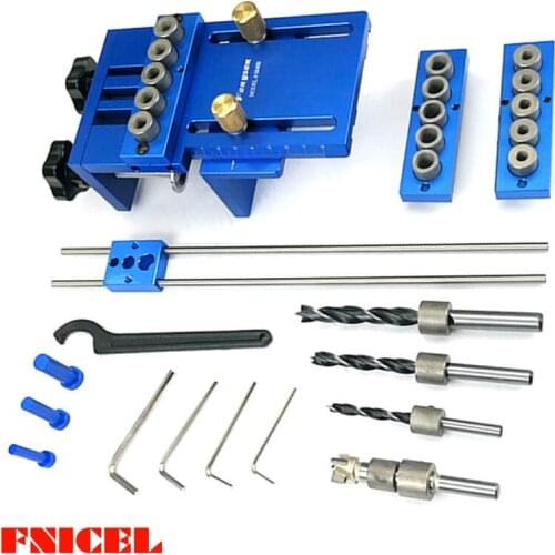 High Precision 3 In 1 Drilling Locator Drilling Guide Kit Woodworking Joinery Dowel Jigs Dowelling Jig Kit Woodworking DIY Tools