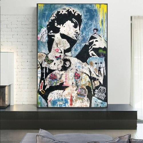 Abstract Graffiti Canvas Prints David Sculpture Street Art Picture On Wall Decor Statue Cartoon Poster Painting For Living Room