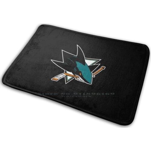 Sharks , San Jose Mat Rug Carpet Anti-Slip Bedroom Entrance Door Mat San Jose Team Usa Us Canada Sport Ice Hockey Logo