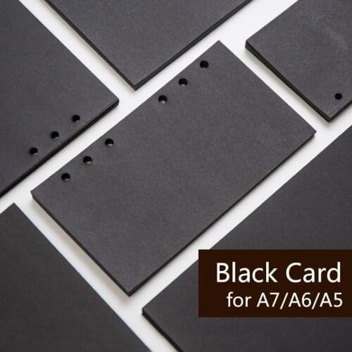 3Pcs/lot A5 A6 A7 Loose Leaf Notebooks Filler black card Papers 6 Holes Planner Inner Pages IPBEN Cuaderno Libreta Hojas Negras