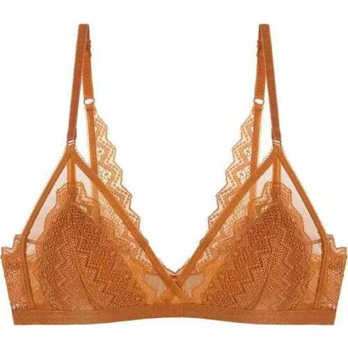 Bras Wishes Thin Bras Lace Underwear With Small Chest Sexy Stylish Simple Triangle Cup Gathered Fashionable Skin Friendly Bras