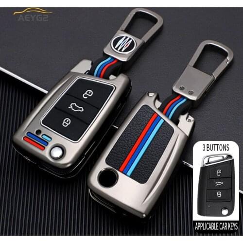 Zinc alloy Car Remote Key Cover Case For VW Volkswagen Golf 7 MK7 Tiguan MK2 For SEAT Ateca Leon FR 2 Ibiza For Skoda Octavia A7