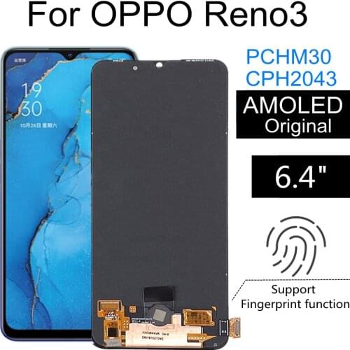 For OPPO Reno3 4G/5G LCD Display Touch Screen Digitizer Assembly Replacement for phone oppo Reno 3 CPH2043 PCHM30 LCD 6.4"