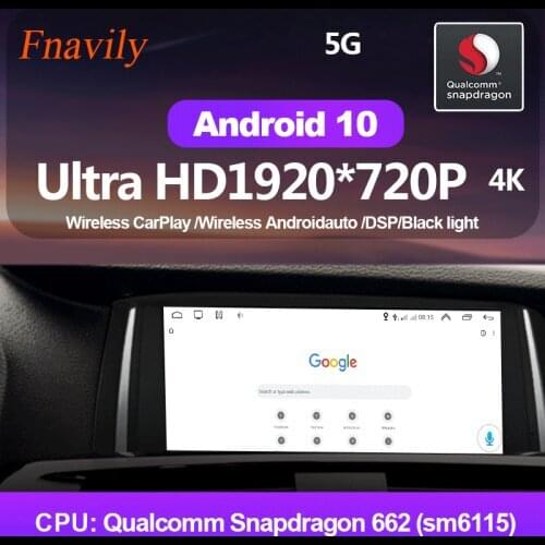 Fnavily Android 10 Car Radio For BMW X3 X4 F25 F26 CIC NBT Navigation Radio Stereo Wireless CarPlay WiFi 5G 10.25" 2011 - 2013