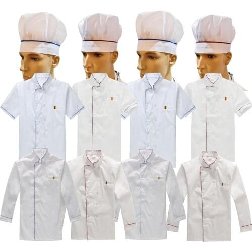 Chefs Uniform Work Wear Uniforms Chefs Whites Unisex Chef Coat Kitchen Short Long Sheeve Chef Jacket for Men and Women
