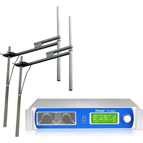 FU-1000c 1000W FM radio broadcast transmitter 87-108mhz cheap economic Radio Station Two Bay antenna Kit