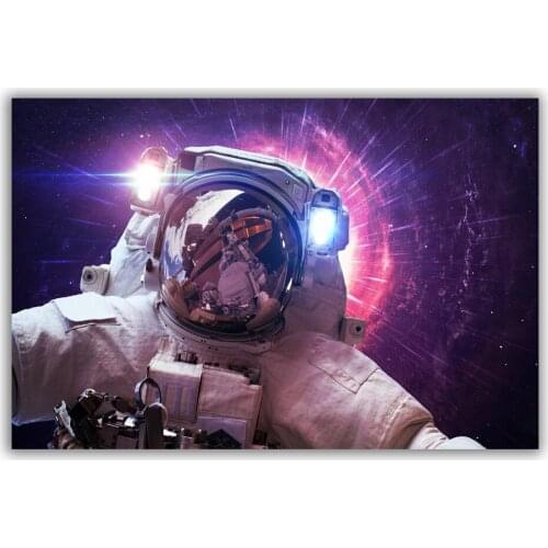 HT084 Spectacular Universe Earth And Moon Space Station Astronaut Silk Fabric Poster Art Decor Indoor Painting Gift