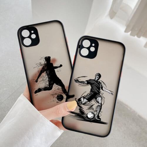 Play Football Soccer Phone Case For iPhone 7 8 6S Plus X SE 2020 11 12 Pro XR XS Max Clear PC Cute Back Shockproof Cover Coque