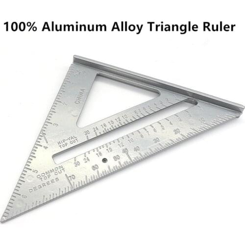 7 Inch Aluminum Alloy Measuring Ruler Gauges Speed Square Roofing Triangle Angle Protractor Trammel Measuring Tools