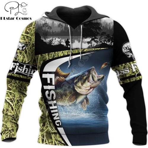 Bass Fishing Camo 3D All Over Printed Mens Autumn Hoodie Sweatshirt Unisex Streetwear Casual Zip Jacket Pullover KJ570