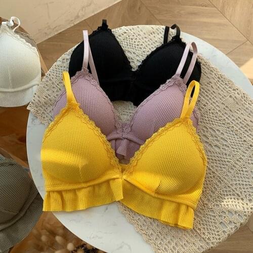Fashion Bra Seamless Underwear Padded French Bralette Female Brassiere Comfort Wireless Push Up Bras for Women Sexy Lingerie