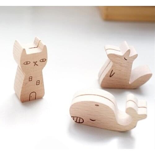 Cute animal wooden information folder, photo clip, cartoon note, card holder, product display board base notes message memo clip