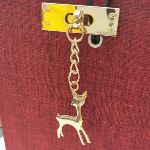 Lovely Alloy Deer Pendant Keychain Keyring for Clothes Handbag Suitcase DIY Accessory
