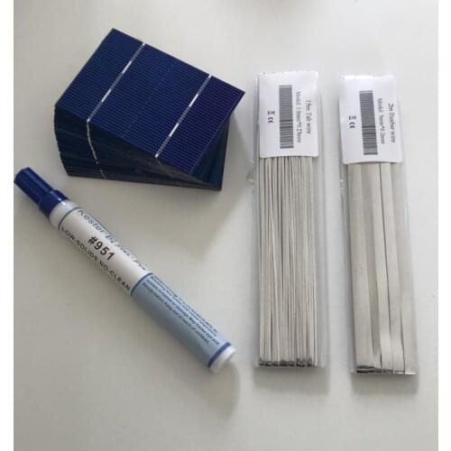 ALLMEJORES 50pcs mini Solar cell 78mm*52mm +Solar cells soldering kits for diy photovoltaic 12V 24V solar panel power charger