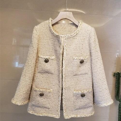 Hot Fashion womens elegant loose tweed coat women autumn jackets C268