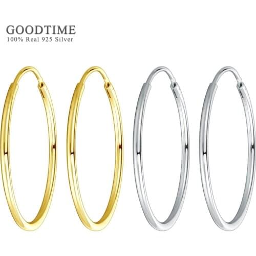 Fashion Women Earring Pure 100% 925 Sterling Silver Earrings Circle Ear Rings Jewelry Accessories For Girl Bride Wedding Party