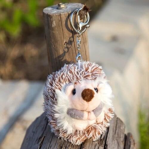 Cartoon Small Hedgehog Doll Animal Plush Pendant Bag Keychain Soft Stuffed Toy Dolls for Children Girl Gifts Car Keyring Charm
