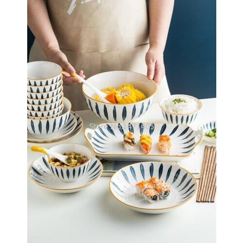 Tableware Dish Set Household Modern Minimalist Nordic Net Red Light Luxury Dishes Spoon Chopsticks Japanese Children