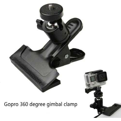 New 360 Degree Rotating Strong Clamp Universal Clip For Gopro Hero 9 8 7 6 5 4 3 SJCAM Sports Action Camera Accessories