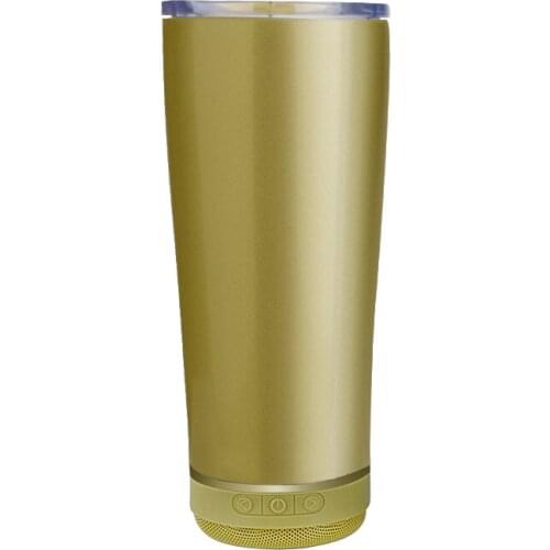 New Arrival Music Tumbler With Wirless Speaker Waterproof Cup Stainless Steel 18oz Glass Speaker Water Bottle Outdoor Portable