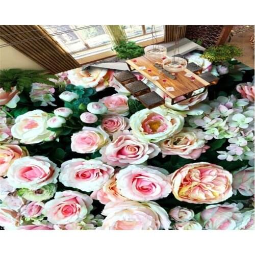 Beibehang Custom flooring wallpaper high quality rose sea living room floor bathroom wallpaper self - adhesive home decoration