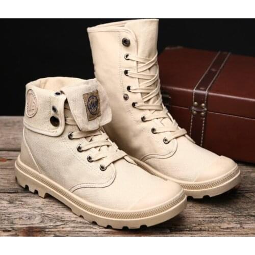 Autumn mens and womens loafers high top canvas ankle boots solid color Chelsea boots