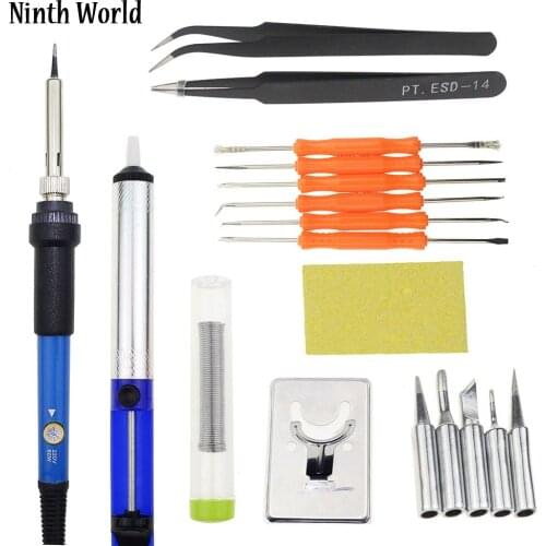 110V-220V 60W Adjustable Temperature Electric Soldering Iron Kit Soldering Gun Repair Tool To US/EU Plug